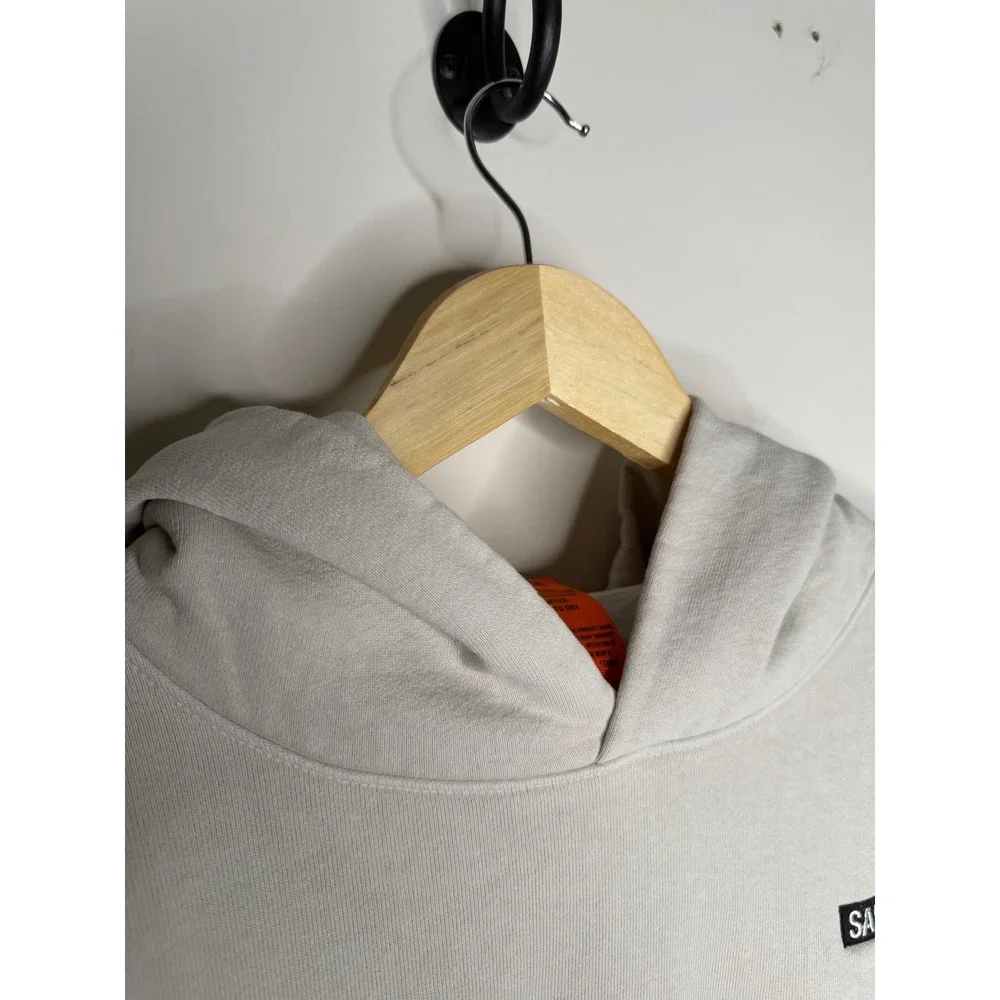 SANA Detroit Skeleton Logo Hoodie Off White Cream Size Small Streetwear Pullover